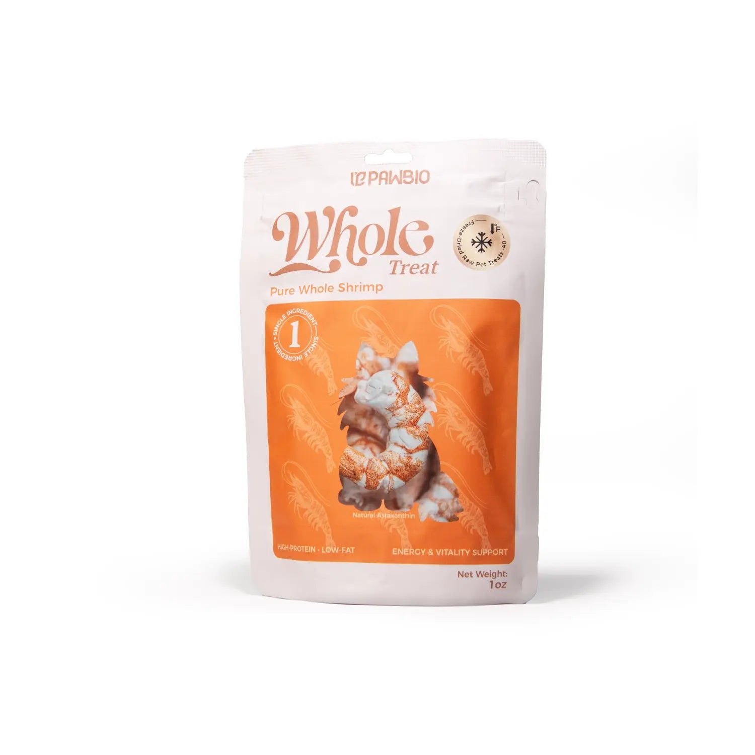 Freeze-Dried Whole White Shrimp – Single-Ingredient High-Protein Treats for Cats & Dogs