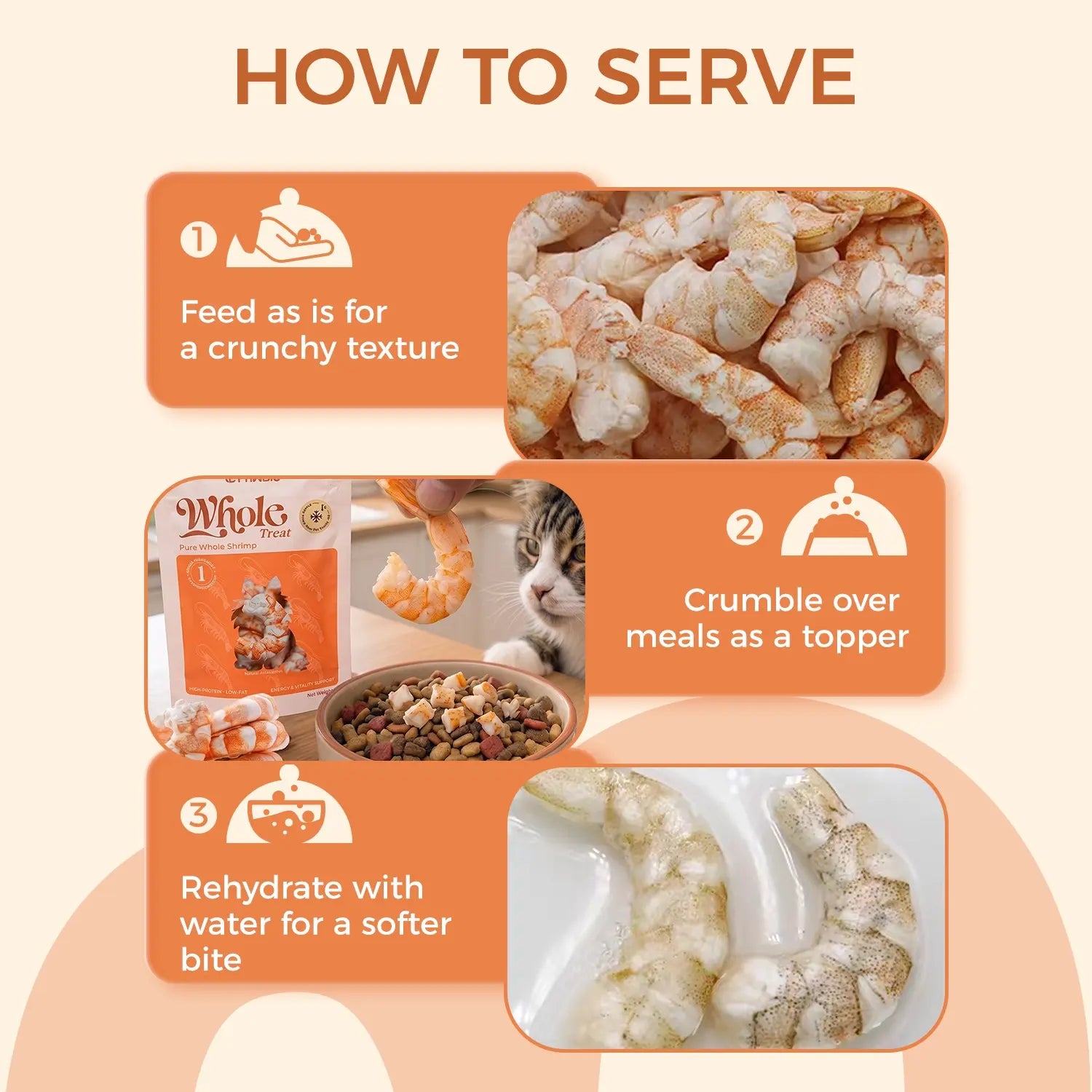 Freeze-Dried Whole White Shrimp – Single-Ingredient High-Protein Treats for Cats & Dogs