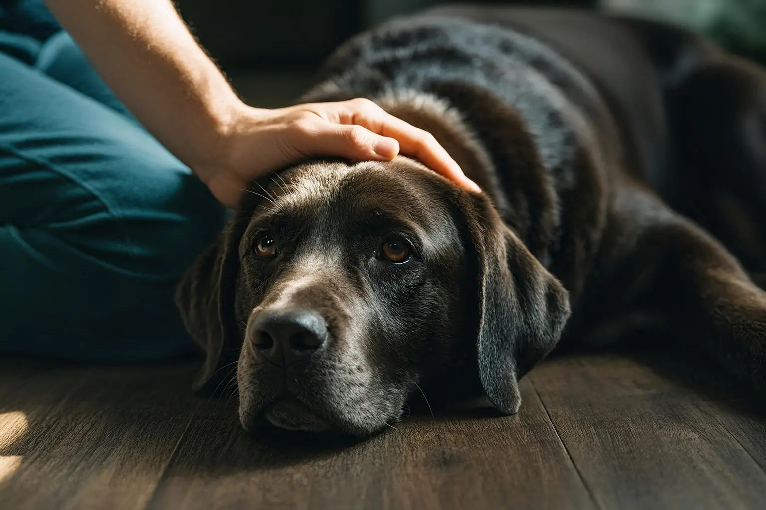 The dog is throwing up