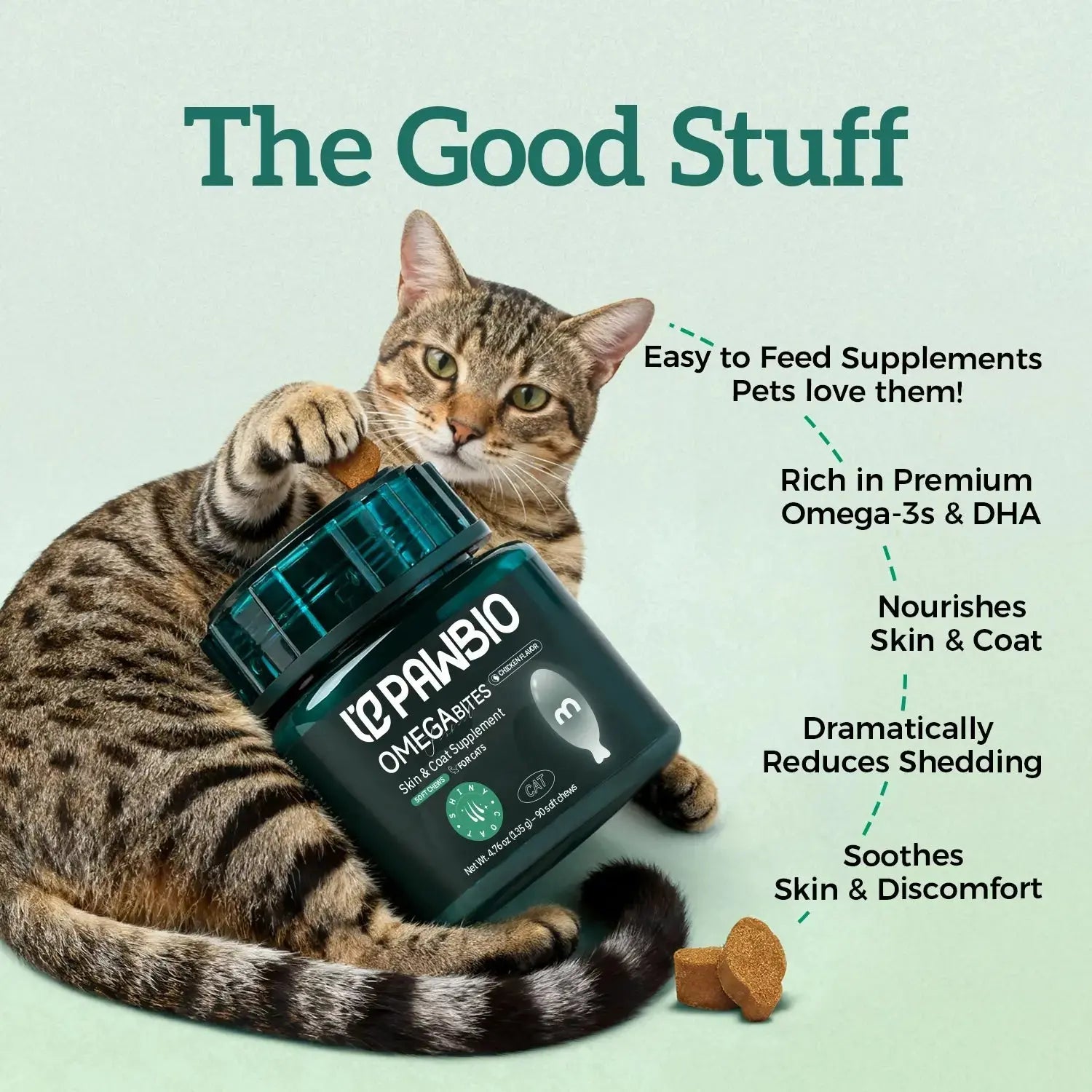 Fish Oil Chews for Cats Pawbio｜Nutritional supplement kit for your furry friends