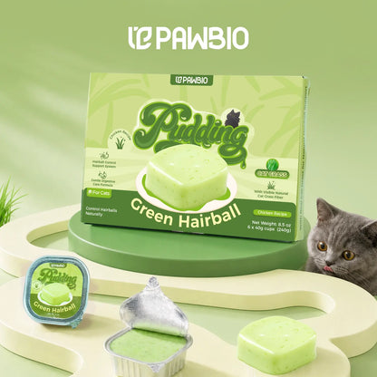 Green Garden Hairball &amp; Digestive Care Pudding Treat for Cats – Chicken &amp; Cat Grass