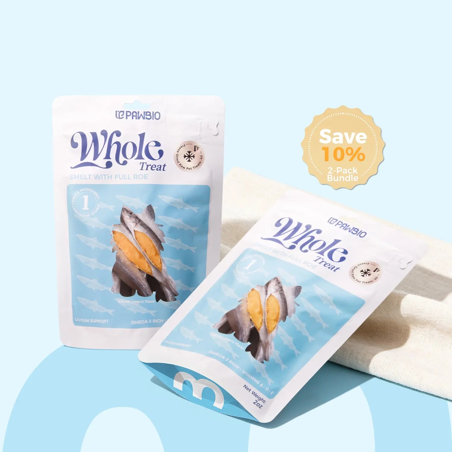 Freeze-Dried Smelt with Full Roe – Single-Ingredient Fish Treats for Cats &amp; Dogs
