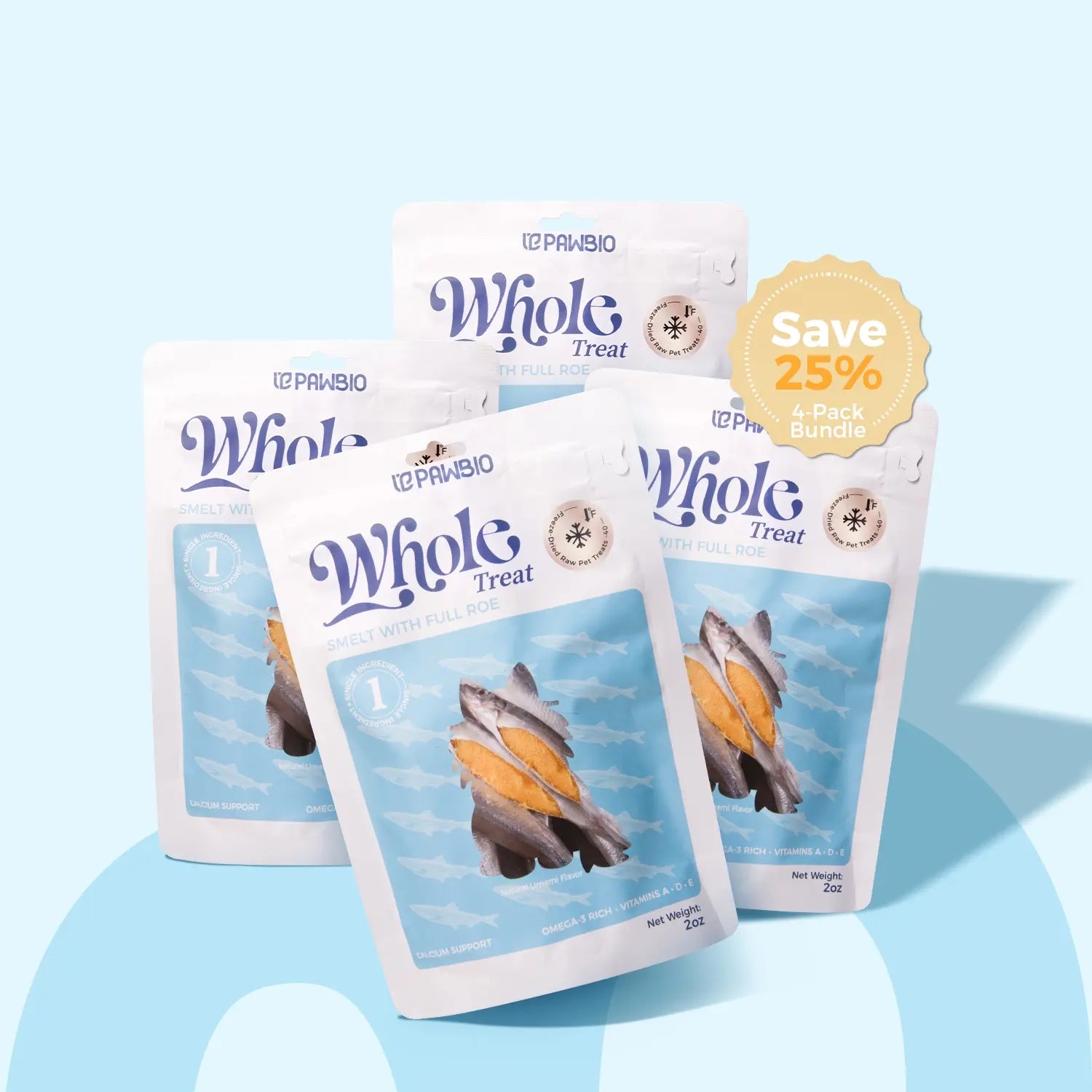 Freeze-Dried Smelt with Full Roe – Single-Ingredient Fish Treats for Cats &amp; Dogs