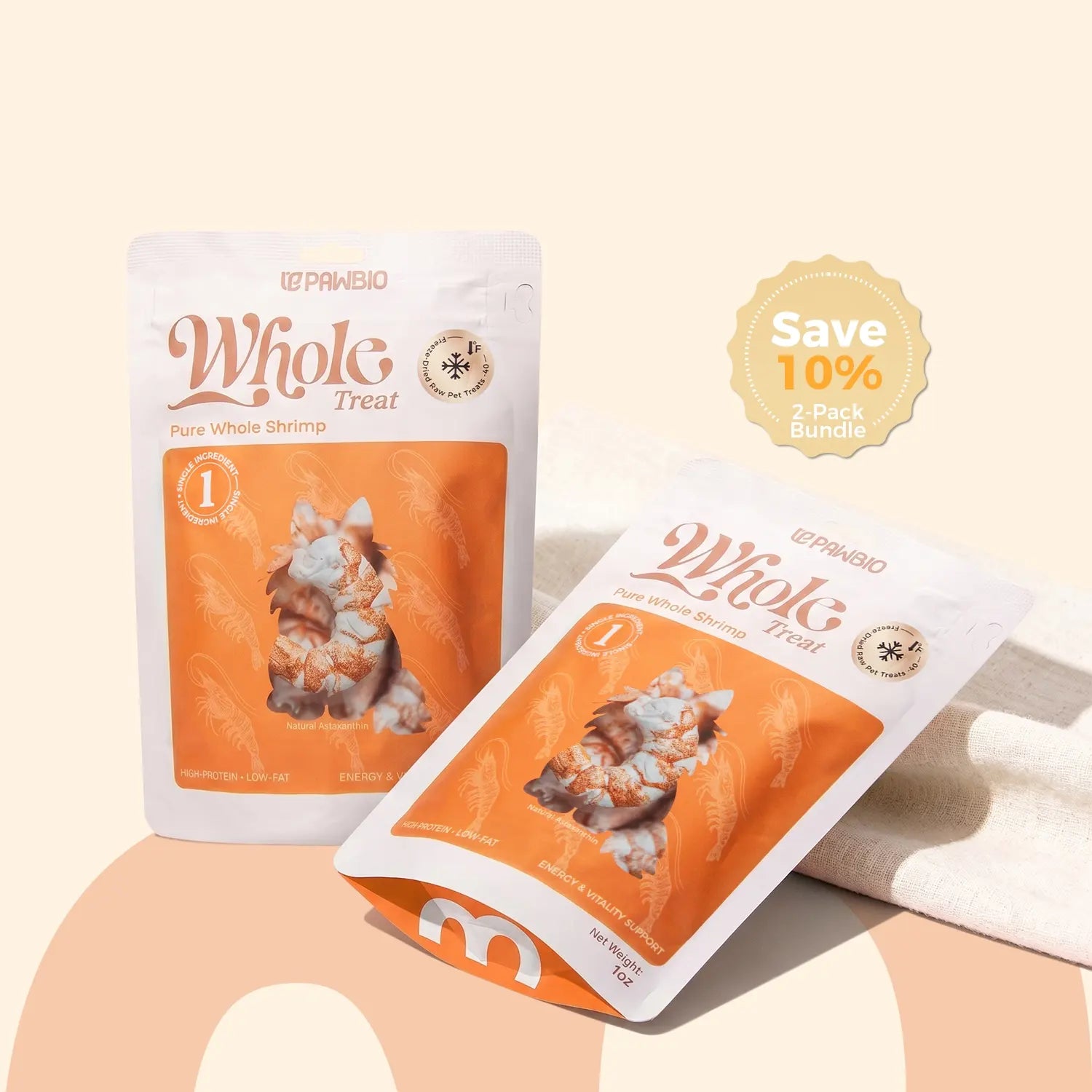 Freeze-Dried Whole White Shrimp – Single-Ingredient High-Protein Treats for Cats &amp; Dogs