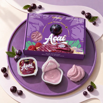 Acai Superfood Mousse 🫐 Digestive Support for Pets (12 Cups) | Tasty Goat Cheese