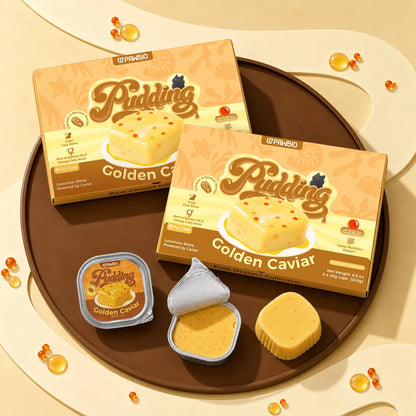 Golden Caviar Skin &amp; Coat Care Pudding Treat for Cats – Chicken &amp; Salmon