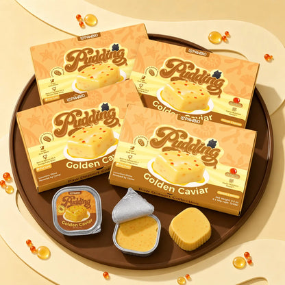 Golden Caviar Skin &amp; Coat Care Pudding Treat for Cats – Chicken &amp; Salmon