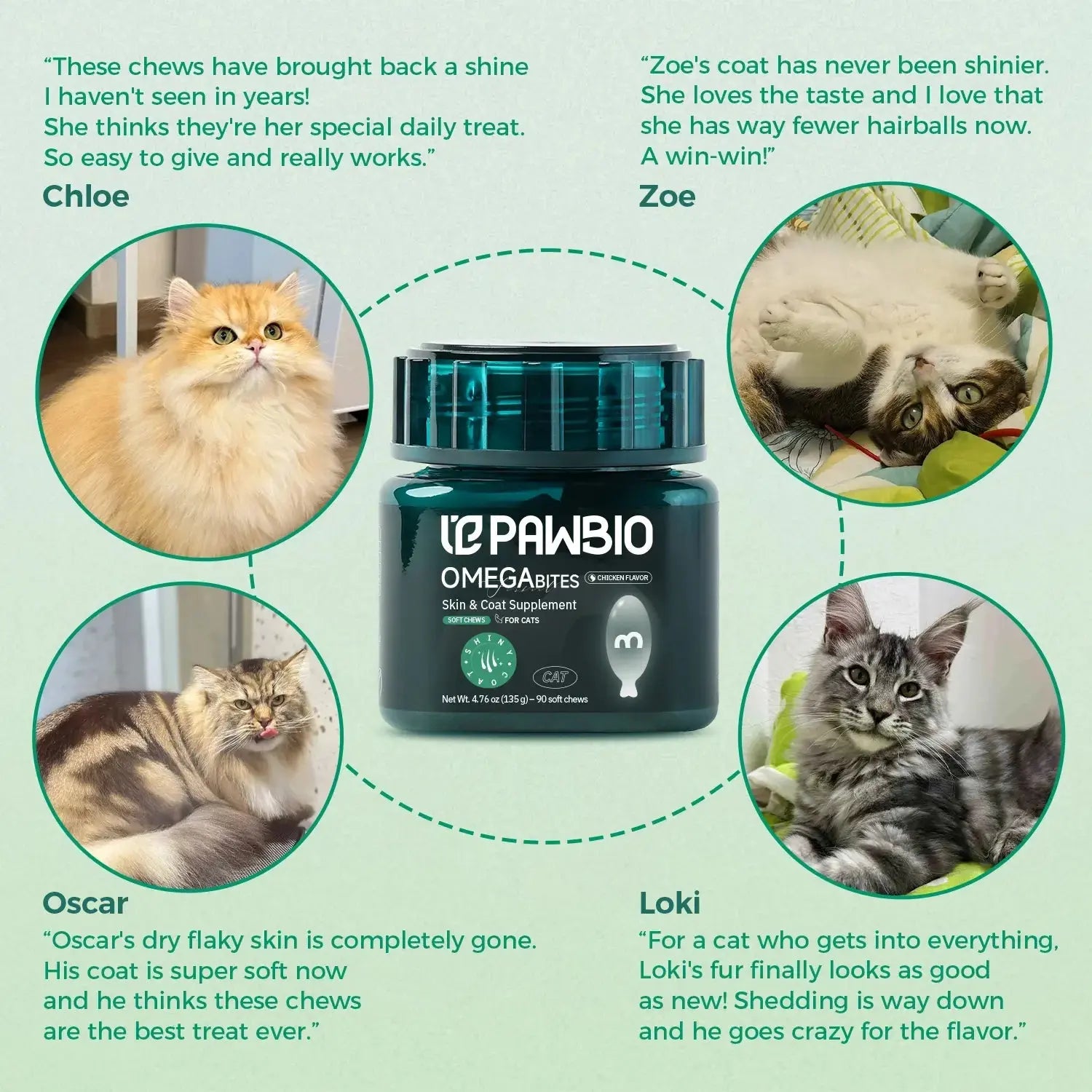 Fish Oil Chews for Cats Pawbio｜Nutritional supplement kit for your furry friends