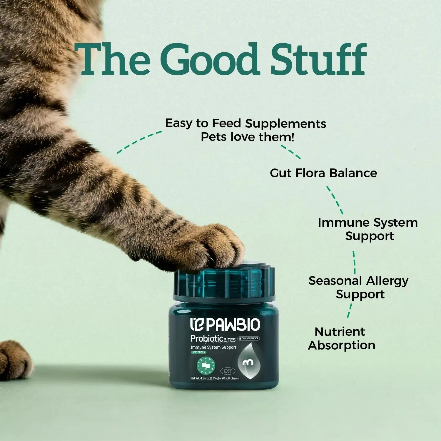 Digestion Support Chews for Cats Pawbio｜Nutritional supplement kit for your furry friends