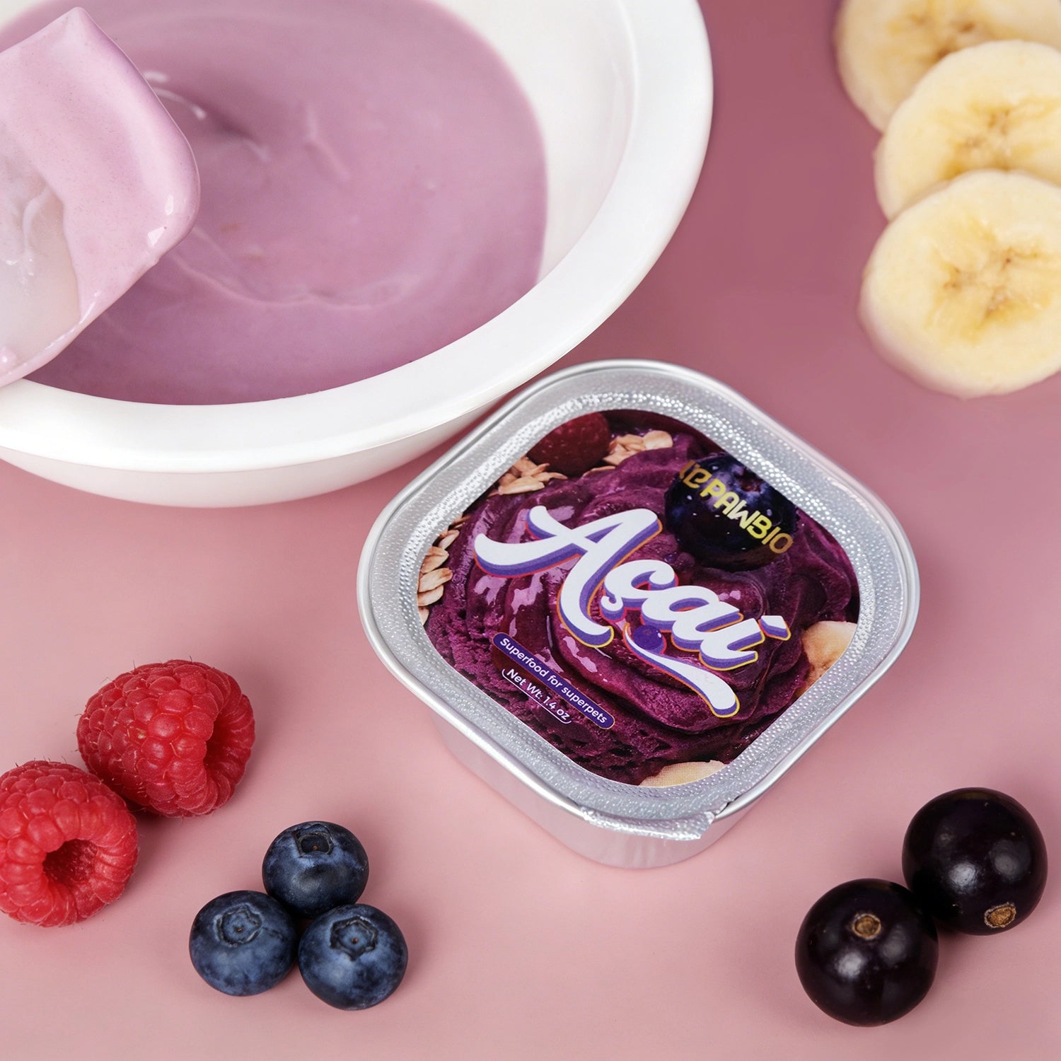 Acai Superfood Mousse 🫐 Digestive Support for Pets (12 Cups) | Tasty Goat Cheese