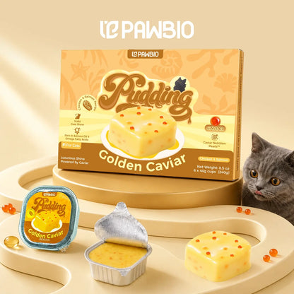 Golden Caviar Skin &amp; Coat Care Pudding Treat for Cats – Chicken &amp; Salmon