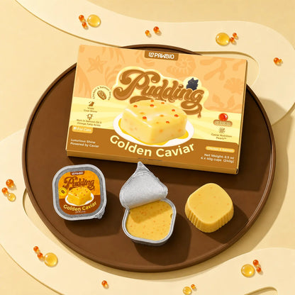 Golden Caviar Skin &amp; Coat Care Pudding Treat for Cats – Chicken &amp; Salmon