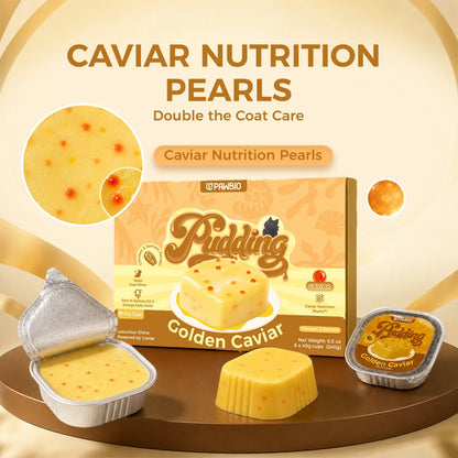 Golden Caviar Skin &amp; Coat Care Pudding Treat for Cats – Chicken &amp; Salmon