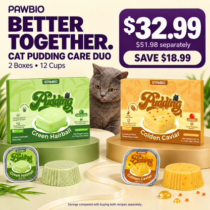 Pawbio Cat Pudding Care Duo | Skin &amp; Coat + Hairball &amp; Digestive Support